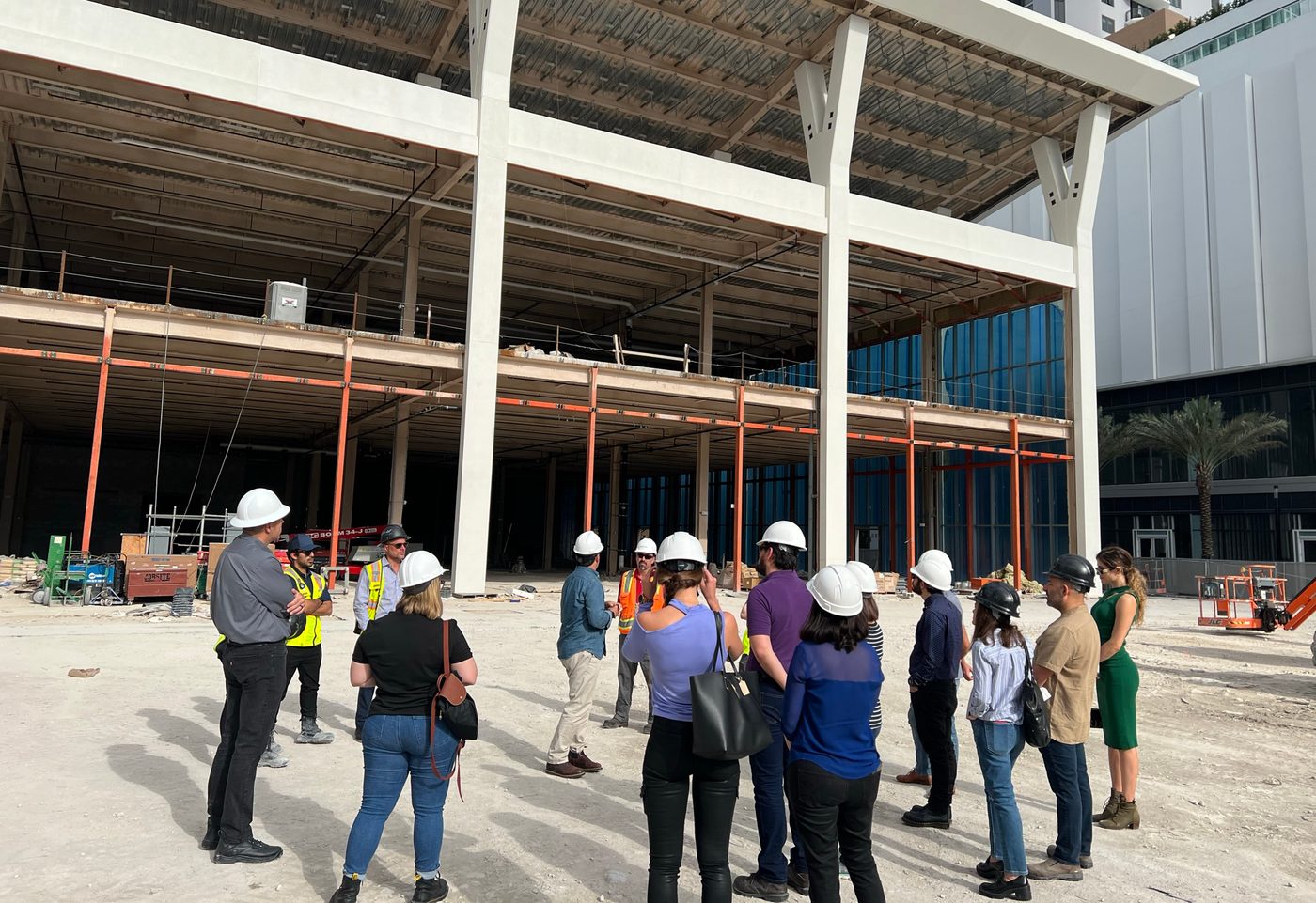 BDI Construction hosting an AIA hard hat tour of a project under construction