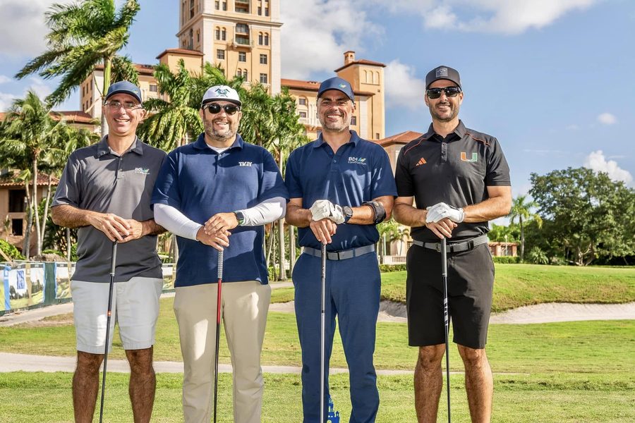 A BDI Construction foursome at a charity golf tournament