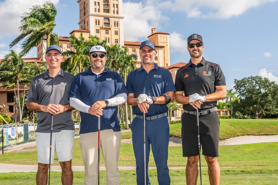 A BDI Construction team at a charity golf tournament
