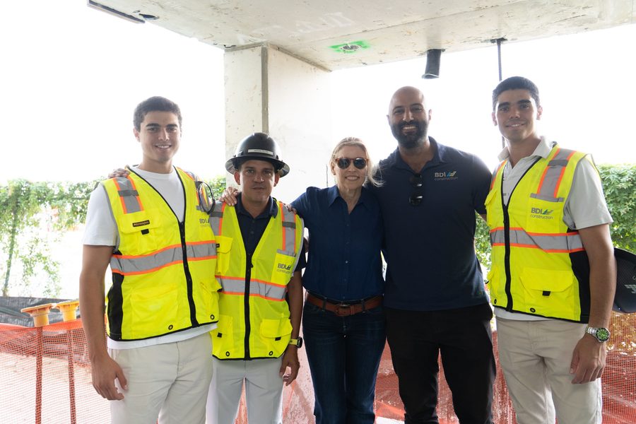BDI Construction staff and guests on site during a project celebration