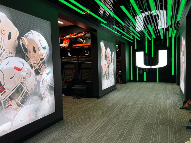 University of Miami Dwayne Johnson Locker Rooms — photo 3
